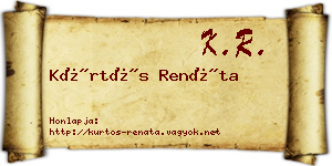 Kürtös Renáta névjegykártya